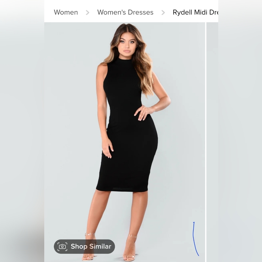 Black. Ribbed Midi Dress Size Small by Fashion Nova Rydell Midi Dress